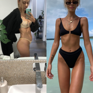 before and after comparison in a beach