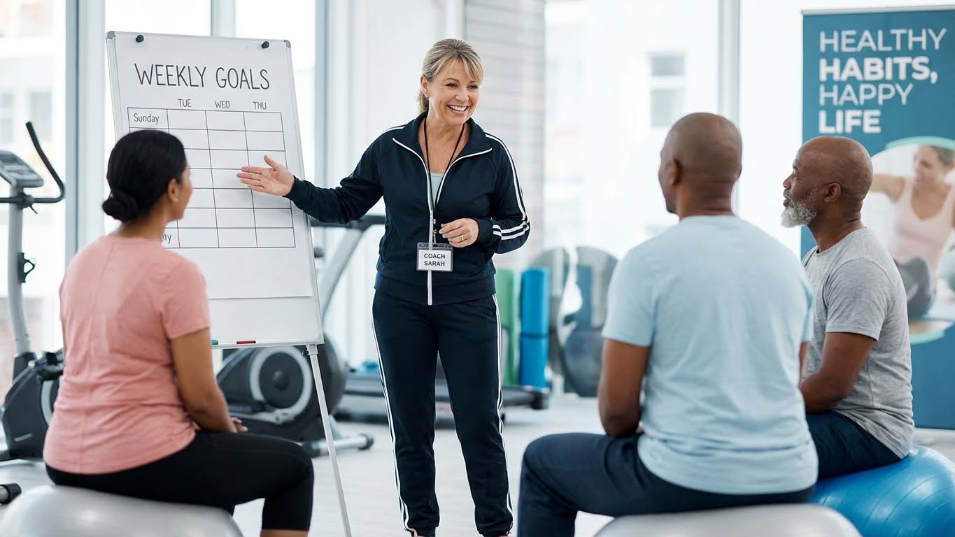 Weight Loss Coach guiding a client through personalised nutrition planning