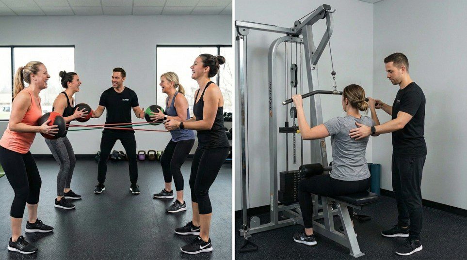 small group training vs one on one coaching session for women in Perth