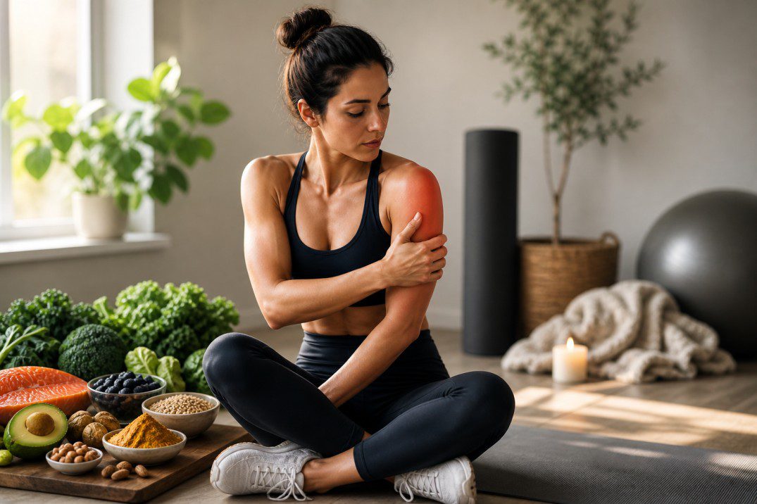 inflammation and recovery for women showing muscle soreness recovery with anti inflammatory foods
