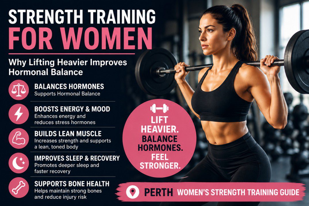 Strength training for women improving hormonal balance through weightlifting in Perth
